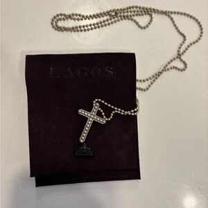 LAGOS Caviar Beaded Cross Pendant Necklace